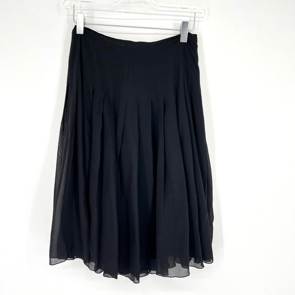 Ralph Lauren Skirt Womens 8 Silk Purple Label Pleated School Girl Feminine